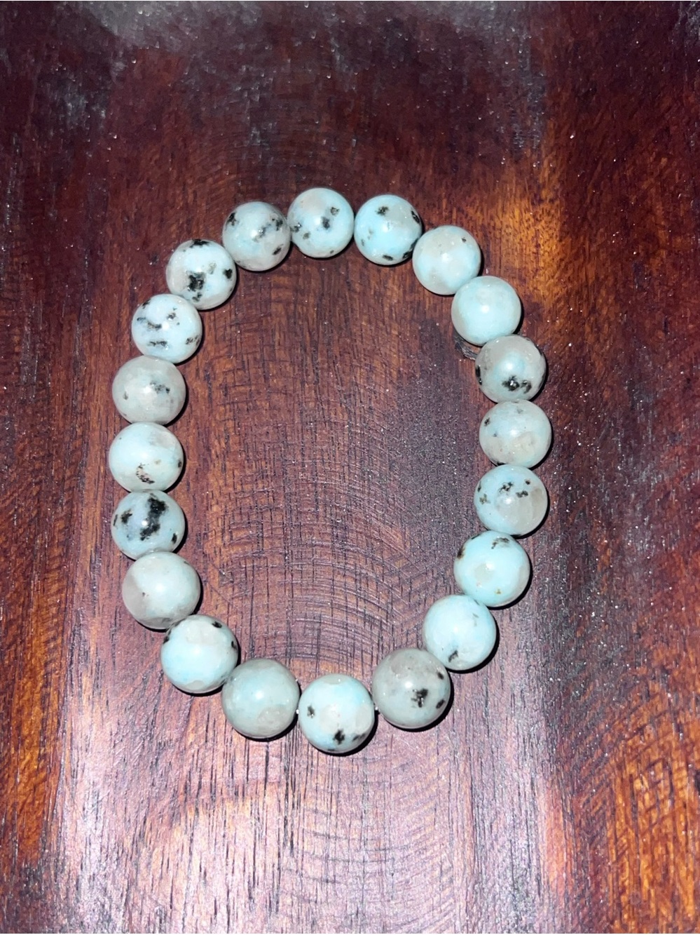 Sesame Jasper authentic gemstone beaded elastic bracelet